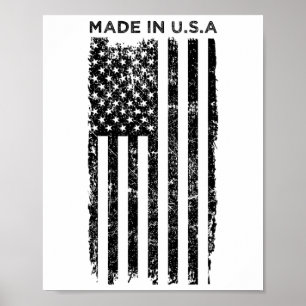 Made In Usa American Flag Patriotic 4th Of July Poster