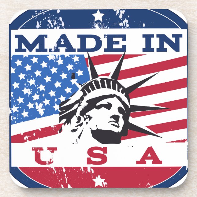 Made In USA Badge Coaster (Front)