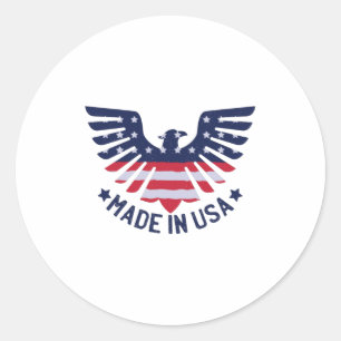 Made in USA Classic Round Sticker