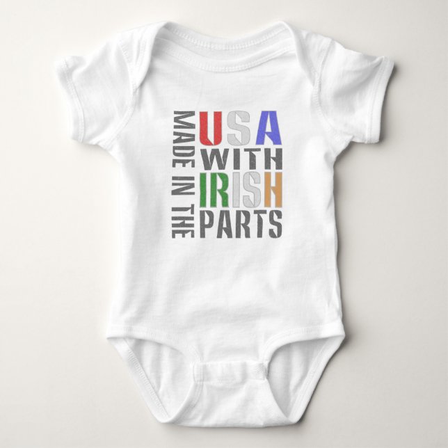 Made in USA Irish Parts Baby Bodysuit (Front)