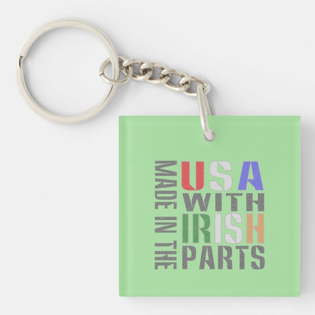 Made in USA Irish Parts Key Ring (Front)