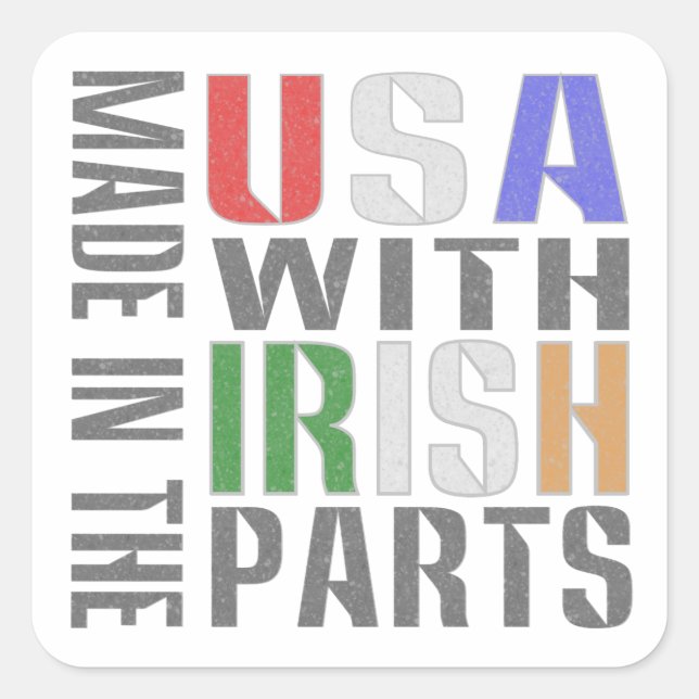 Made in USA Irish Parts Square Sticker (Front)