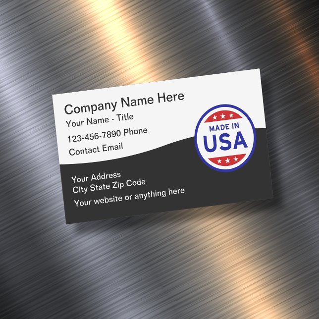Made In USA Logo Magnetic Business Cards (Creator Uploaded)