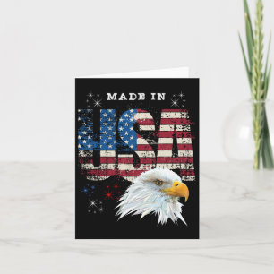 Made In Usa Patriotic American Flag Bald Eagle Ame Card