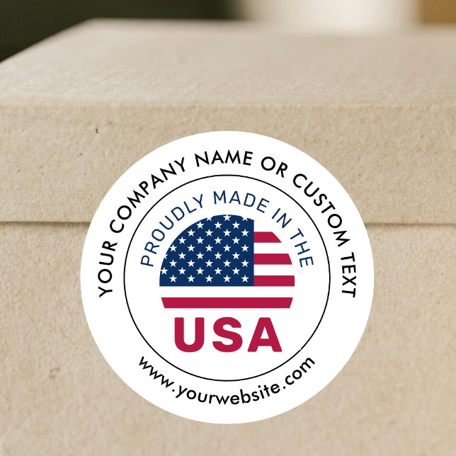 Made in USA Patriotic Business White Label Sticker (Creator Uploaded)