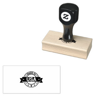 MADE IN USA Professional Style Jet Black Country Rubber Stamp
