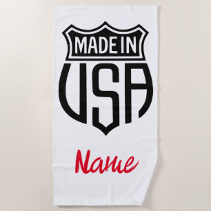 Made in USA Sign Thunder_Cove Beach Towel