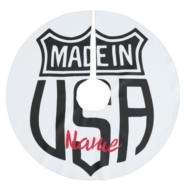 Made in USA Sign Thunder_Cove Brushed Polyester Tree Skirt (Front)
