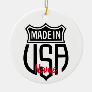 Made in USA Sign Thunder_Cove Ceramic Ornament