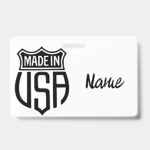 Made in USA Sign Thunder_Cove ID Badge