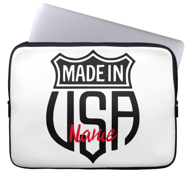 Made in USA Sign Thunder_Cove Laptop Sleeve (Front)