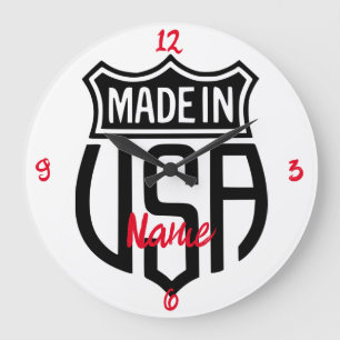 Made in USA Sign Thunder_Cove  Large Clock