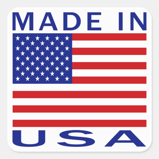 Made In USA Square Sticker (Front)