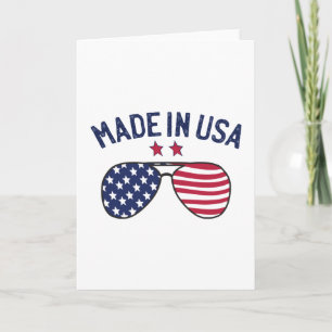 Made in USA United States US Flag Sunglasses Card
