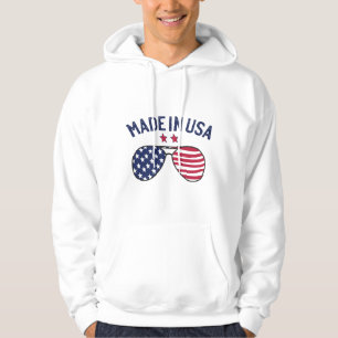 Made in USA United States US Flag Sunglasses Hoodie