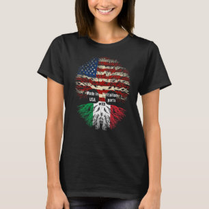 Made In Usa With Italian Parts Italian American Fl T-Shirt