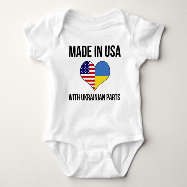 Made In USA With Ukrainian Parts Baby Bodysuit (Front)