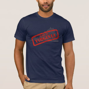 Made in Virginia Grunge Map Mens Navy Blue T-shirt