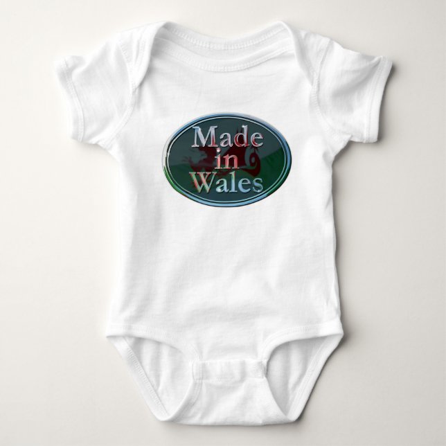 Made in Wales baby grow Bodysuit (Front)