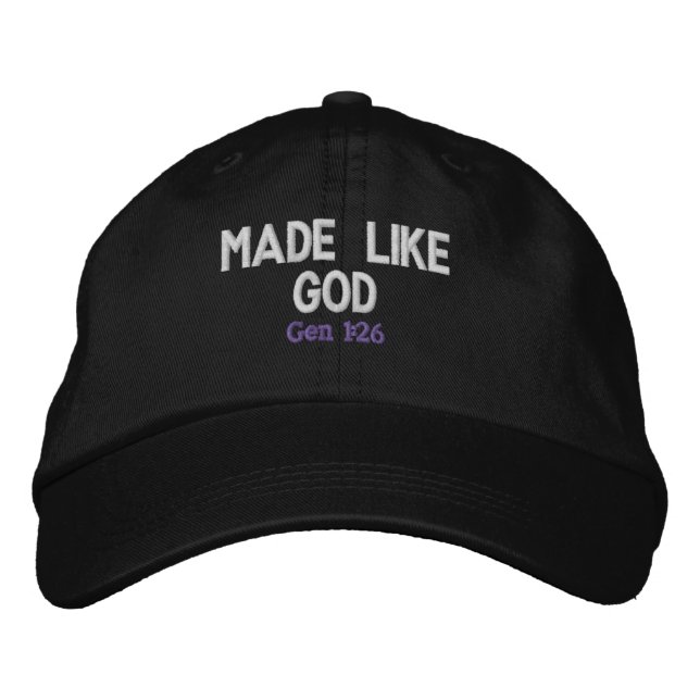 Made like God Bible Quotes Customise It Embroidered Hat (Front)