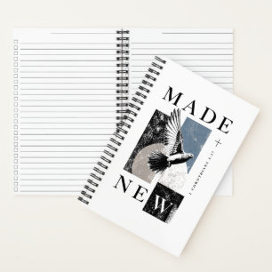 Made New 2 Corinthians 5:17 Brutalist Dove Baptism Notebook