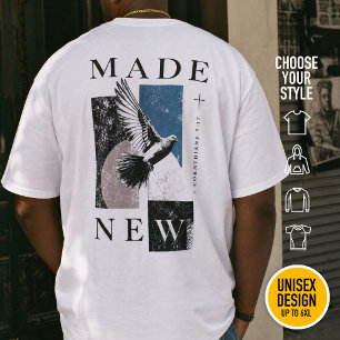 Made New 2 Corinthians 5:17 Brutalist Dove Baptism T-Shirt