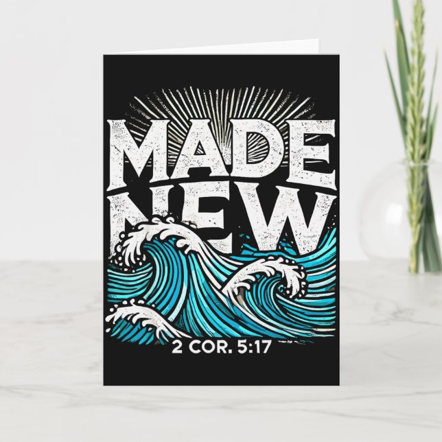 Made New Baptised Baptism  Card (Front)