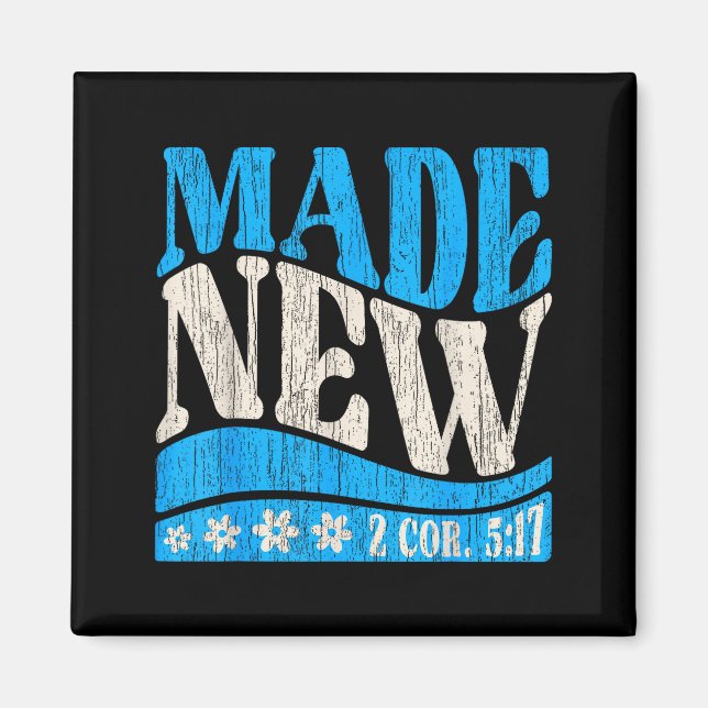 Made New Baptism Christian 2 Cor 5_17 Baptized Boy Magnet (Front)