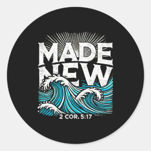 Made New Baptized Baptism Classic Round Sticker