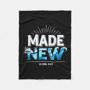 Made New Baptized Baptism  Fleece Blanket