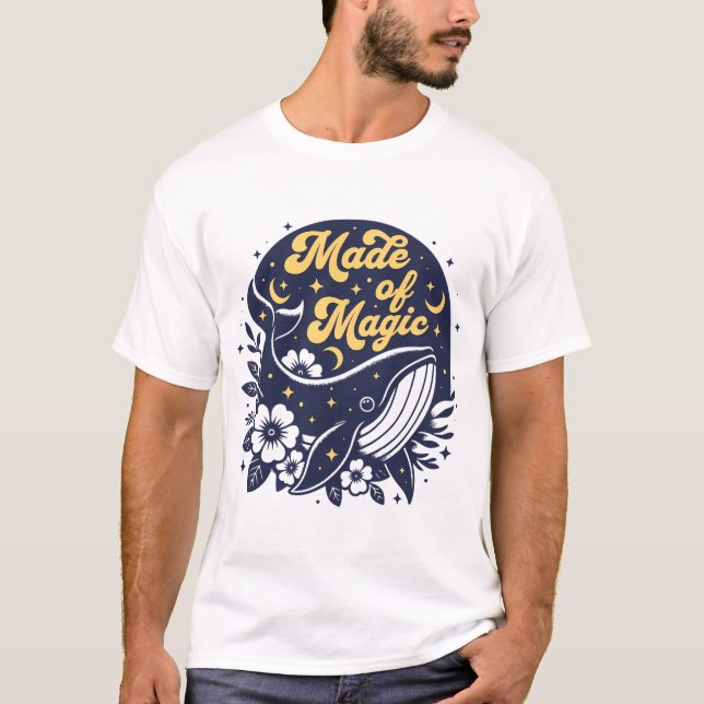 Made Of Magic - Boho Whale Floral Nature Summer Gi T-Shirt (Front)