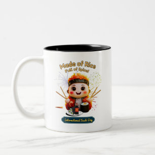 Made of Rice, Full of Spice – Sushi Day Celebratio Two-Tone Coffee Mug