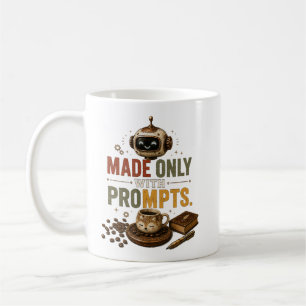 Made Only With Prompts Funny Ai Coffee Robot Retro Mug