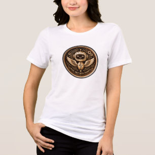 Made Only With Prompts Funny AI Coffee Robot Tri-Blend Shirt