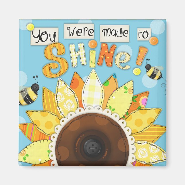 "Made to Shine" Inspirational Magnet (Front)