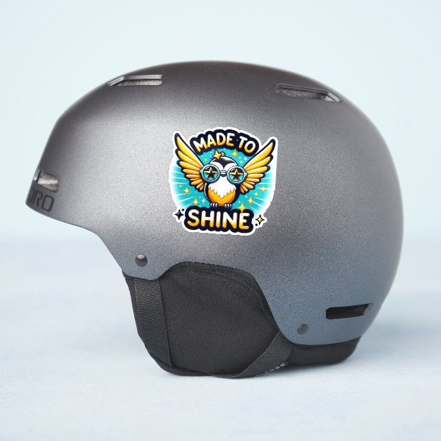 Made to Shine Motivational Hummingbird Sticker (Helmet Side)