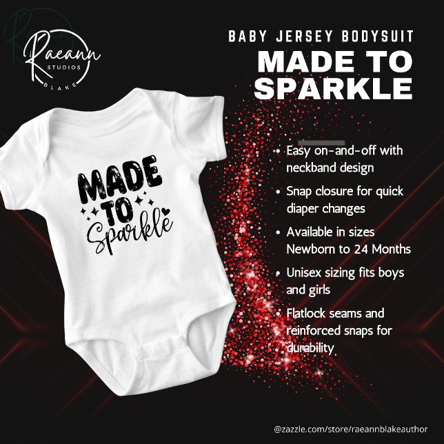 Made to Sparkle Baby Jersey Bodysuit (Creator Uploaded)