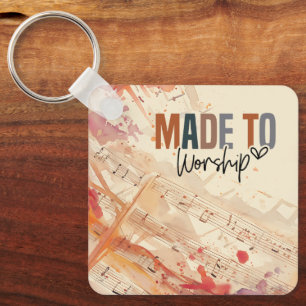 Made to Worship Inspirational Christian Quote  Key Ring