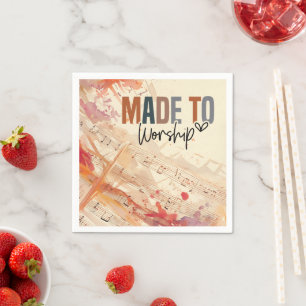 Made to Worship Inspirational Christian Quote Napkin