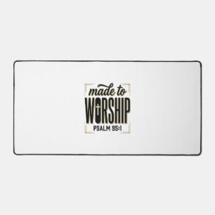 Made to Worship Psalm 95_1 Christian Vintage Desig Desk Mat
