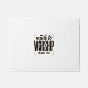 Made to Worship Psalm 95_1 Christian Vintage Desig Doormat
