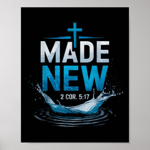 Made Water Baptism Bible Verse Christian Baptized  Poster
