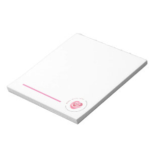 Made wit h love pink rose notepad
