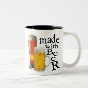 Made with beer funny drinking coffee mug