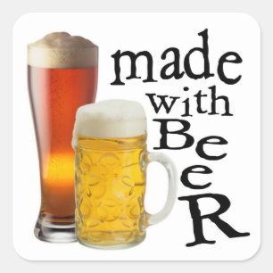 Made with beer funny drinking stickers