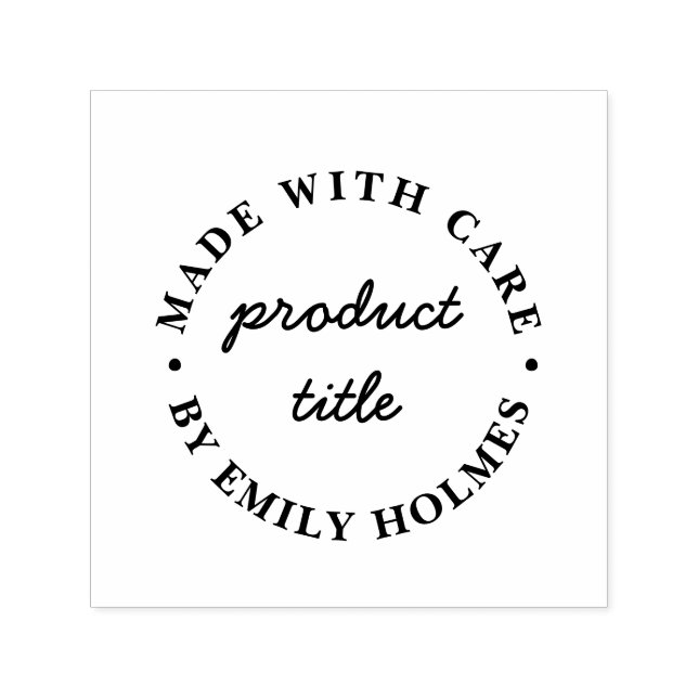 Made with Care | Modern Retro Bold Design Self-inking Stamp (Design)