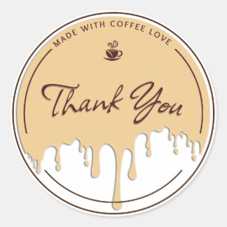Made With Coffee Love Thank You Sticker