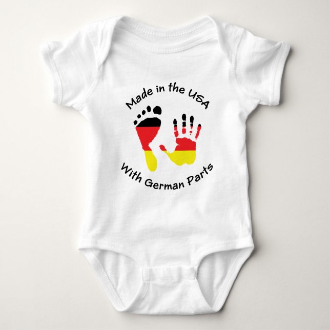 Made With German Parts T-Shirt Baby Bodysuit (Front)