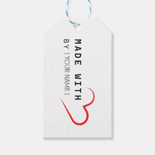 Made with heart by [Your Name] – Custom Gift Tag