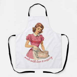 Made With Love and Cussing Housewife Illustration Apron